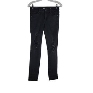 Special A A'2nd Destressed Ankle Skinny Jeans Size 3 Dark Wash Black Denim 26X27